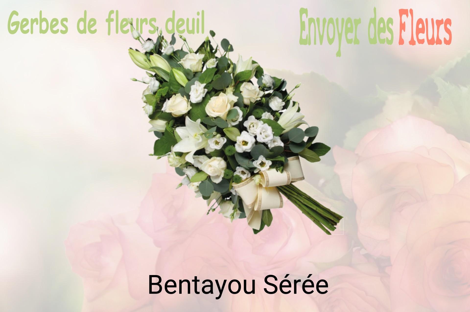 Gerbe de fleurs de deuil livrée à Bentayou-Sérée